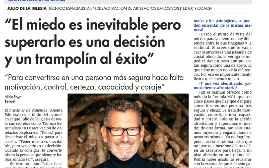 Entrevista a Julio de la Iglesia en el Diario de Teruel